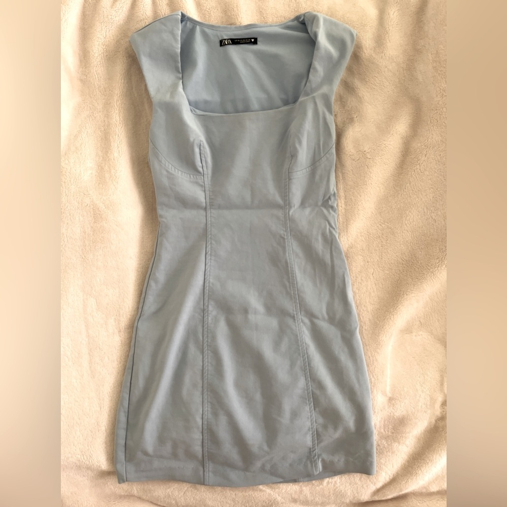 ZARA LIGHT BLUE MINI DRESS